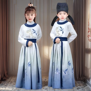 国学服古诗词朗诵服装 儿童古装 汉服男童帅气圆领唐代诗人李白经典