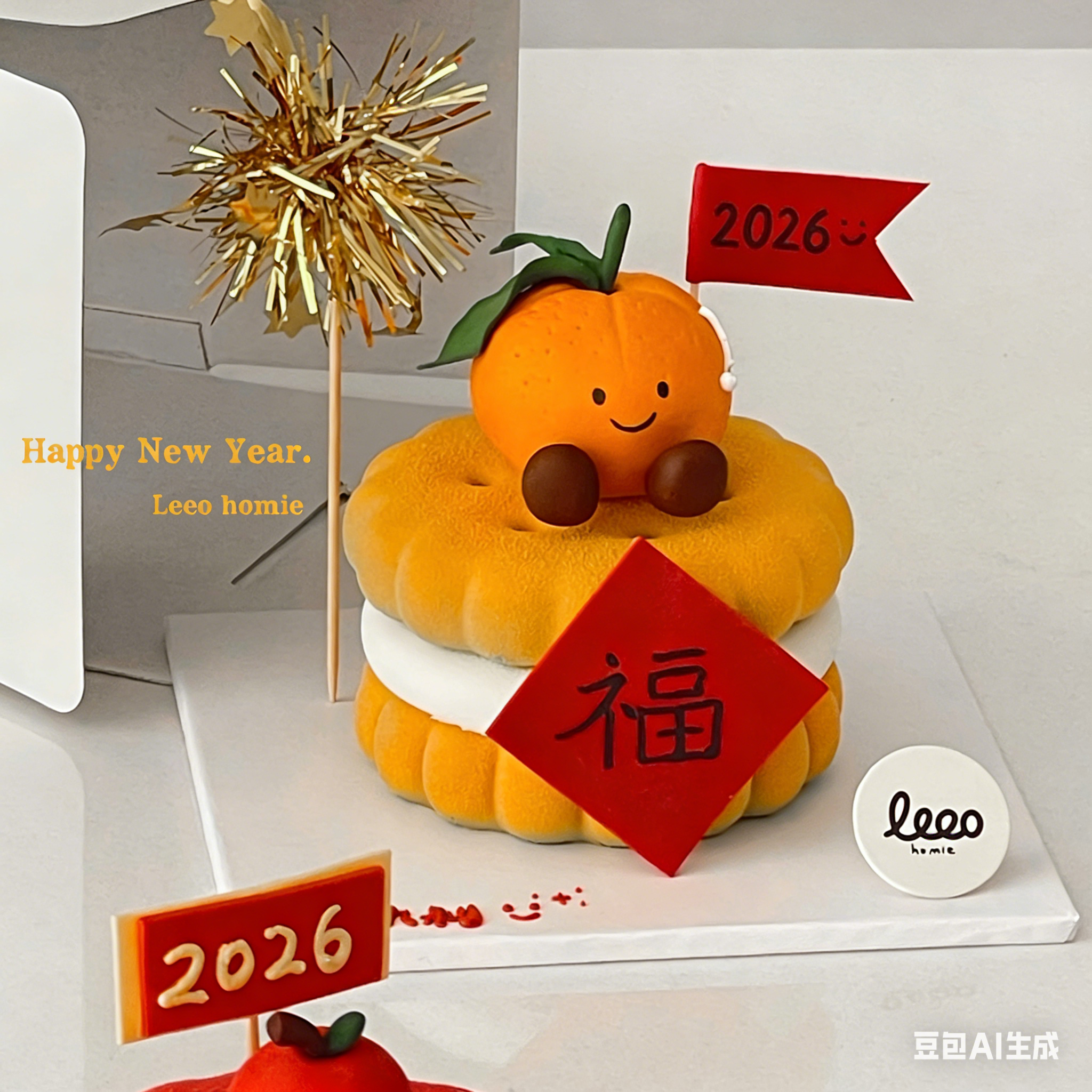 新年emoji表情甜品蛋糕装饰