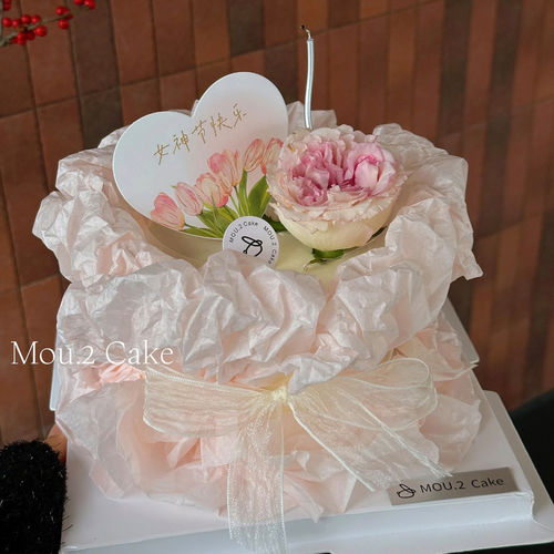 母亲节女神节花束蛋糕装饰雪
