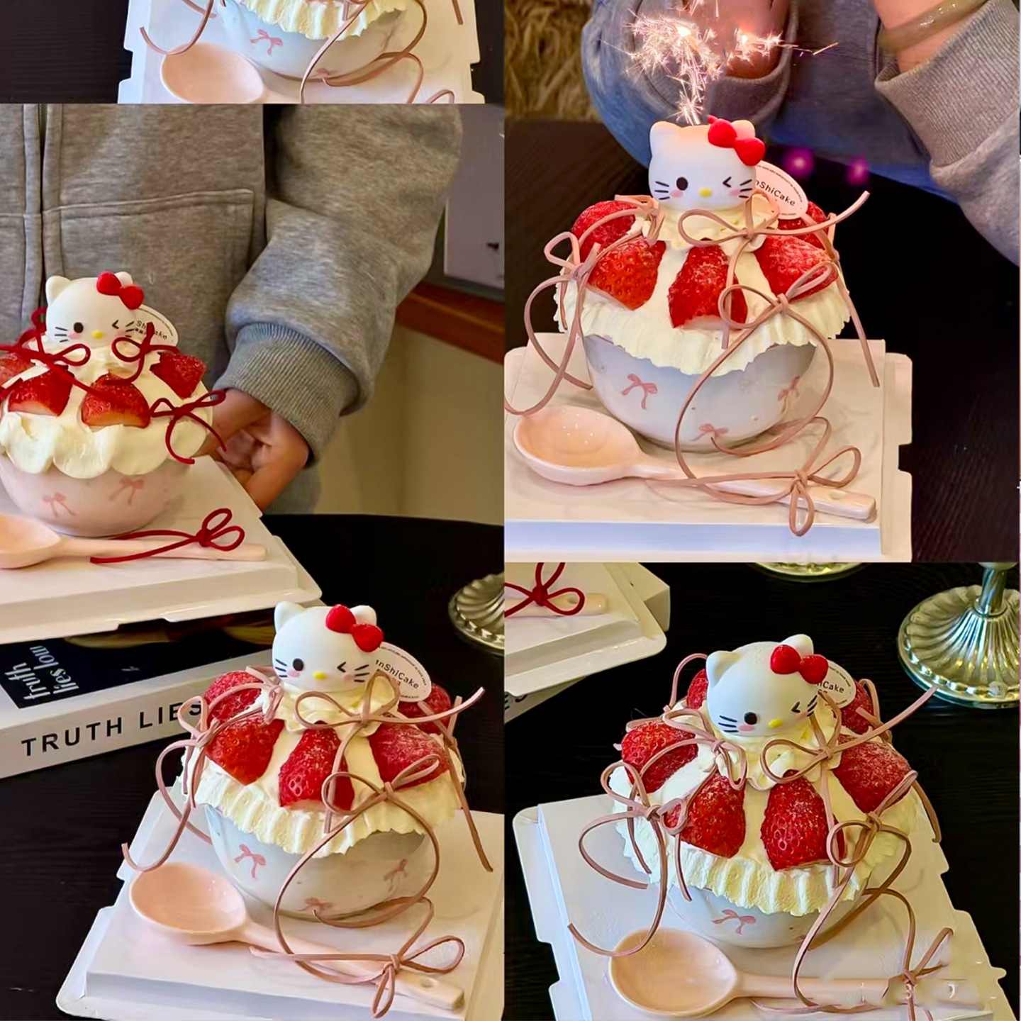 HelloKitty抱抱碗草莓碗蛋糕