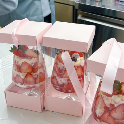 2025爆款冬日白兰地红酒杯高脚杯聚会团建草莓蛋糕装饰手提礼盒