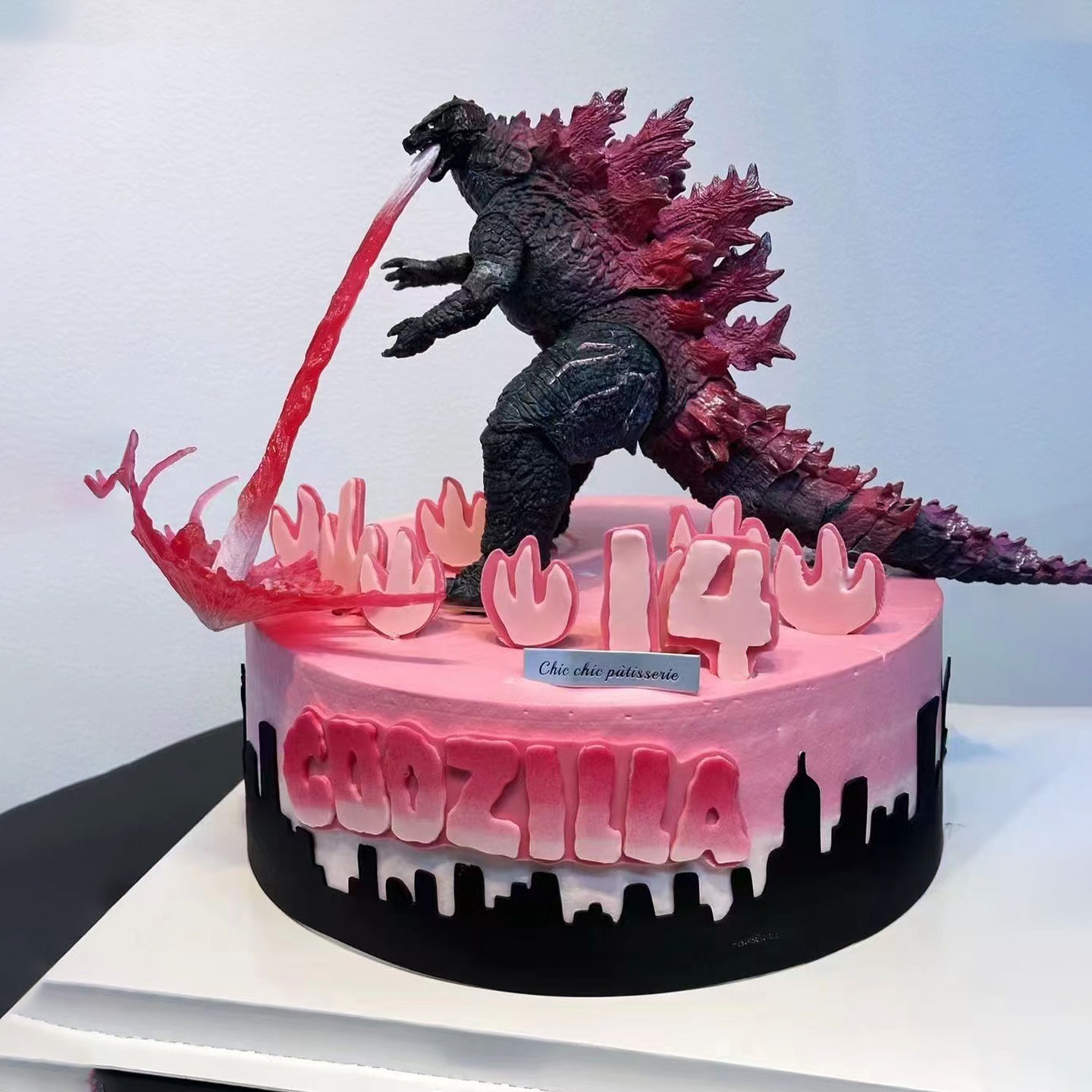 哥斯拉怪兽生日蛋糕装饰