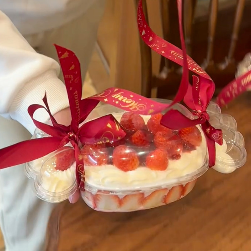 2024圣诞节一次性打包吸塑盒草莓季蝴蝶结手提透明糖果盒蛋糕装饰,节庆用品/礼品,蛋糕/烘焙装饰用品,淘宝优惠券,粉丝福利购,淘宝优惠卷