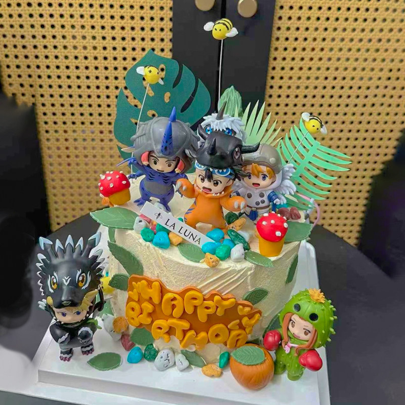 森系男孩儿童周岁生日蛋糕装饰Q版数码宝贝主题摆件蘑菇树叶蜜蜂,节庆用品/礼品,蛋糕/烘焙装饰用品,淘宝优惠券,粉丝福利购,淘宝优惠卷