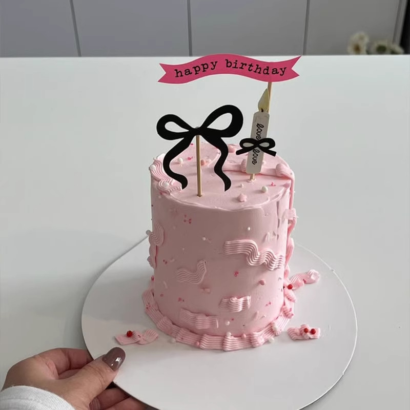 简约ins风女神粉色系仙女奶油蛋糕装饰纸制蝴蝶结蜡烛插件插牌,节庆用品/礼品,蛋糕/烘焙装饰用品,淘宝优惠券,粉丝福利购,淘宝优惠卷