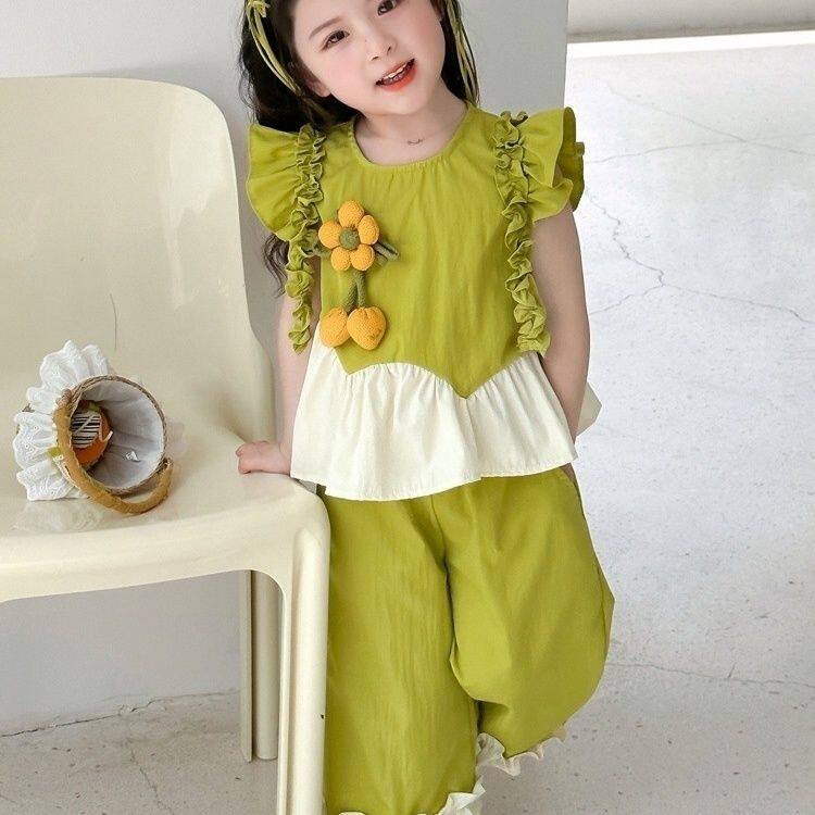 女童夏季套装2026新款小女孩洋气可爱夏款衣服儿童韩版童装两件套