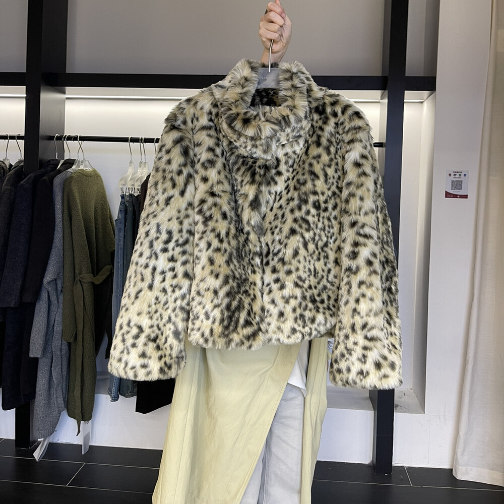 IN.CHOOSE U2025冬季新款韩版百搭设计感豹纹宽松显瘦夹克外套女