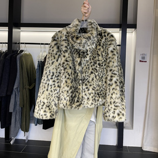 IN.CHOOSE U2025冬季新款韩版百搭设计感豹纹宽松显瘦夹克外套女