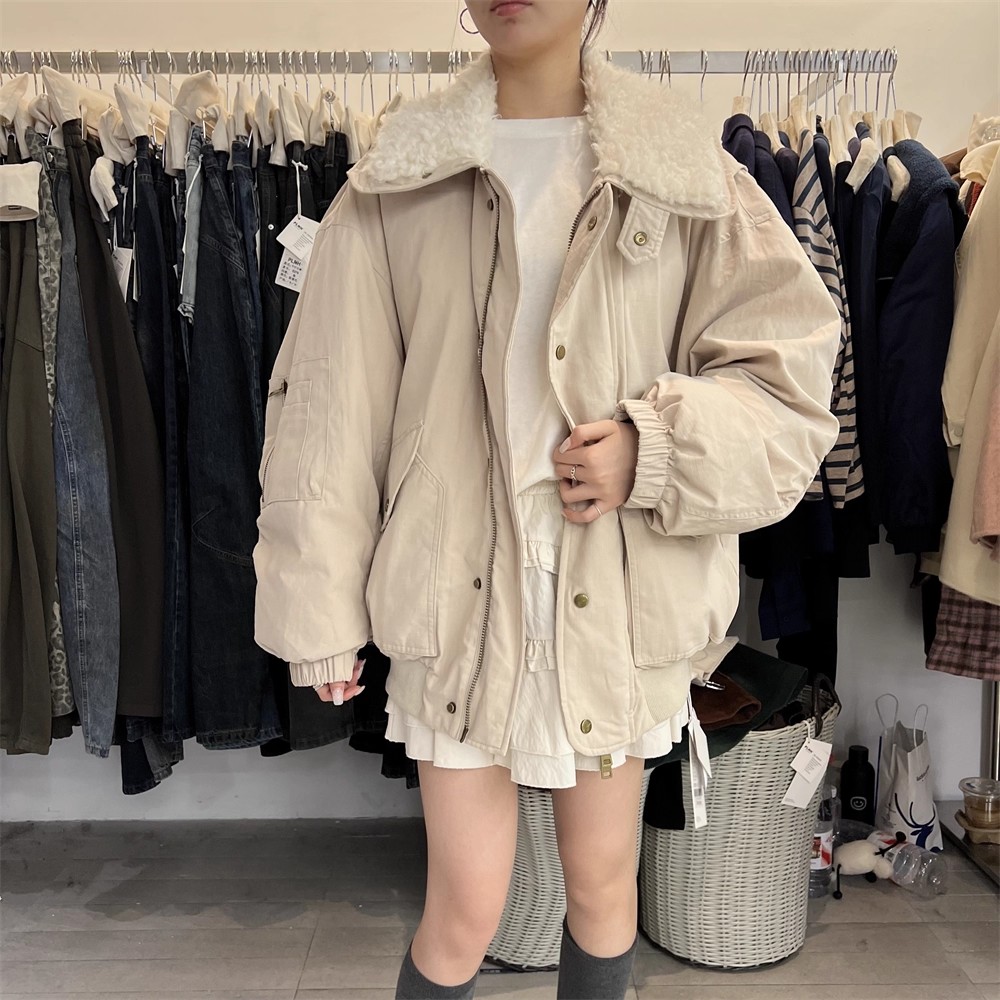 PLNH2025冬季新款韩版时尚设计宽松显瘦加厚保暖毛领羽绒服外套女