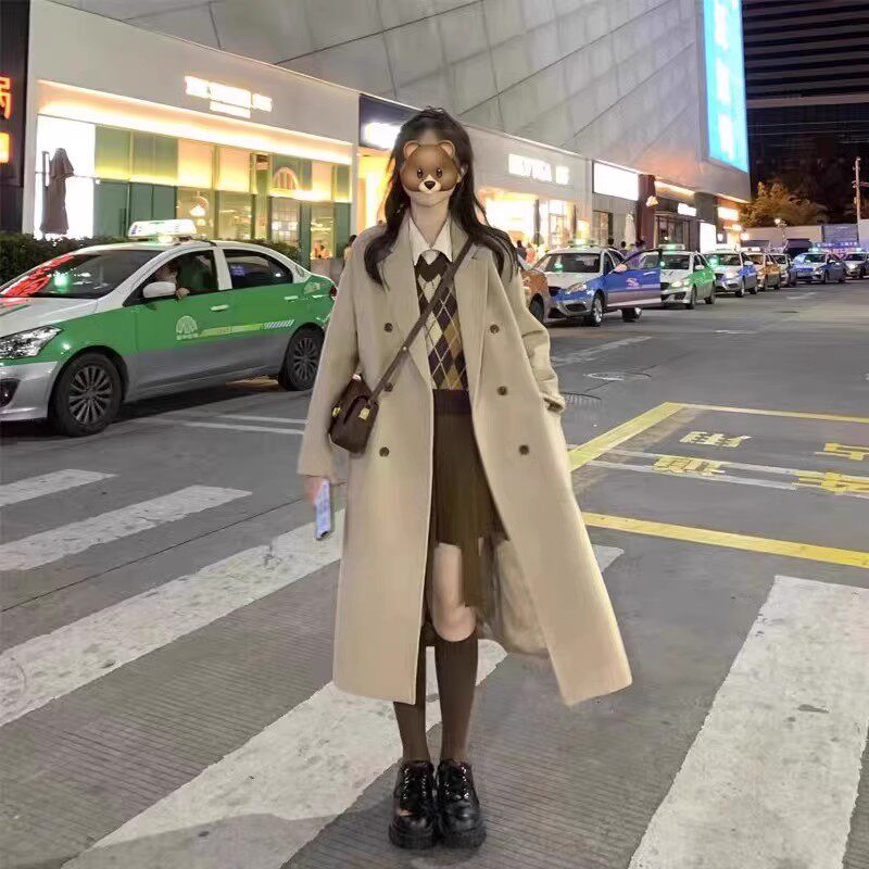 加厚赫本风呢子大衣女秋冬季2024年新款韩系高级感小个子毛呢外套