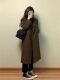 加厚咖色韩版 呢子外套 过膝中长款 西装 领高级感毛呢大衣女秋冬新款