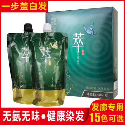 圣迪伦草木原萃无氨染发膏彩色双支理发店批发潮色一步到位盖白发