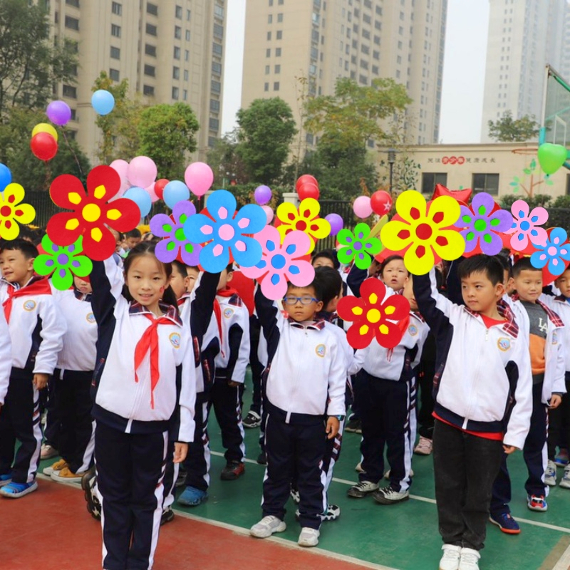 新款儿童创意舞蹈表演道具手拿花朵小学生运动会入场开幕式手持花