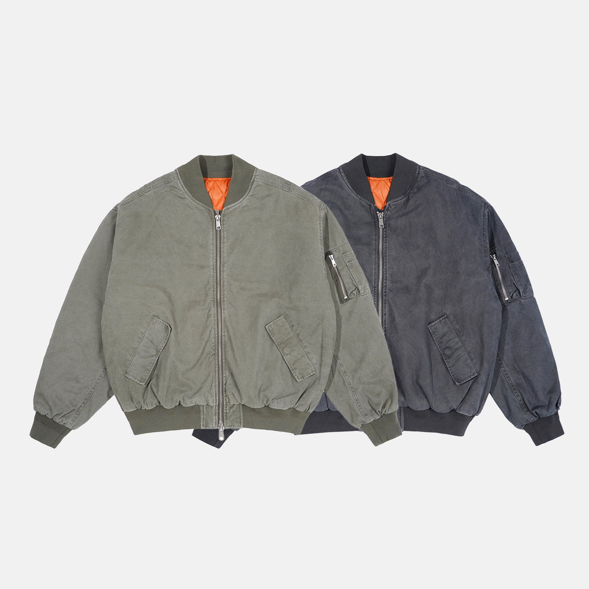 Unblank 25AW bomber飞行员夹克外套棉服MA1水洗做旧复古工装棉袄