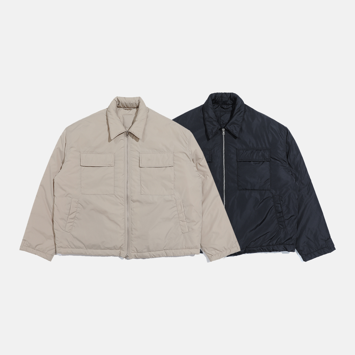 Unblank 美式极简老钱风哈灵顿短款棉服宽松保暖百搭休闲加棉外套