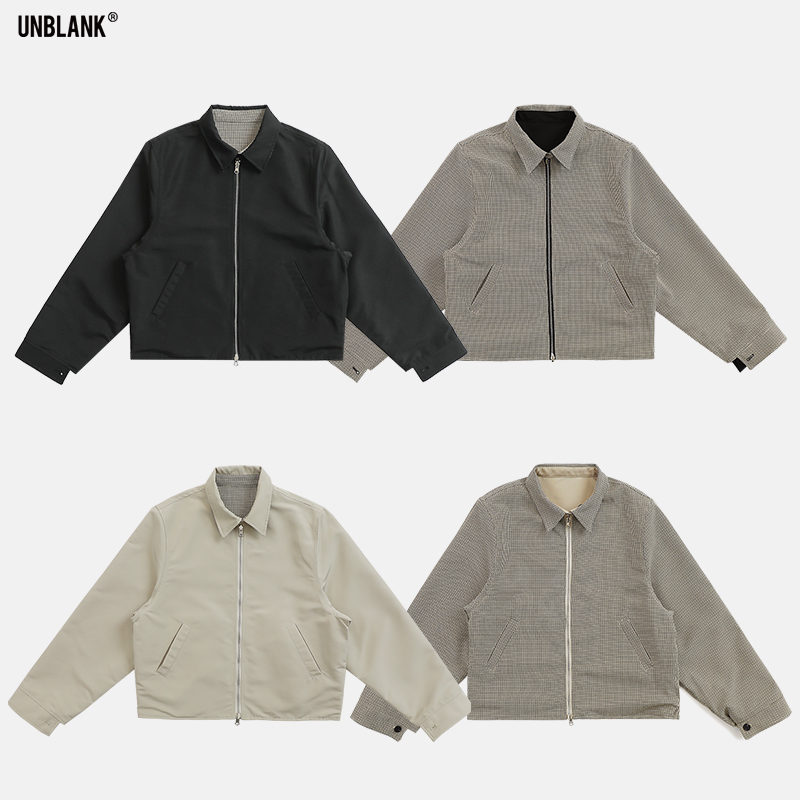 千鸟格哈灵顿夹克双面穿/防泼水