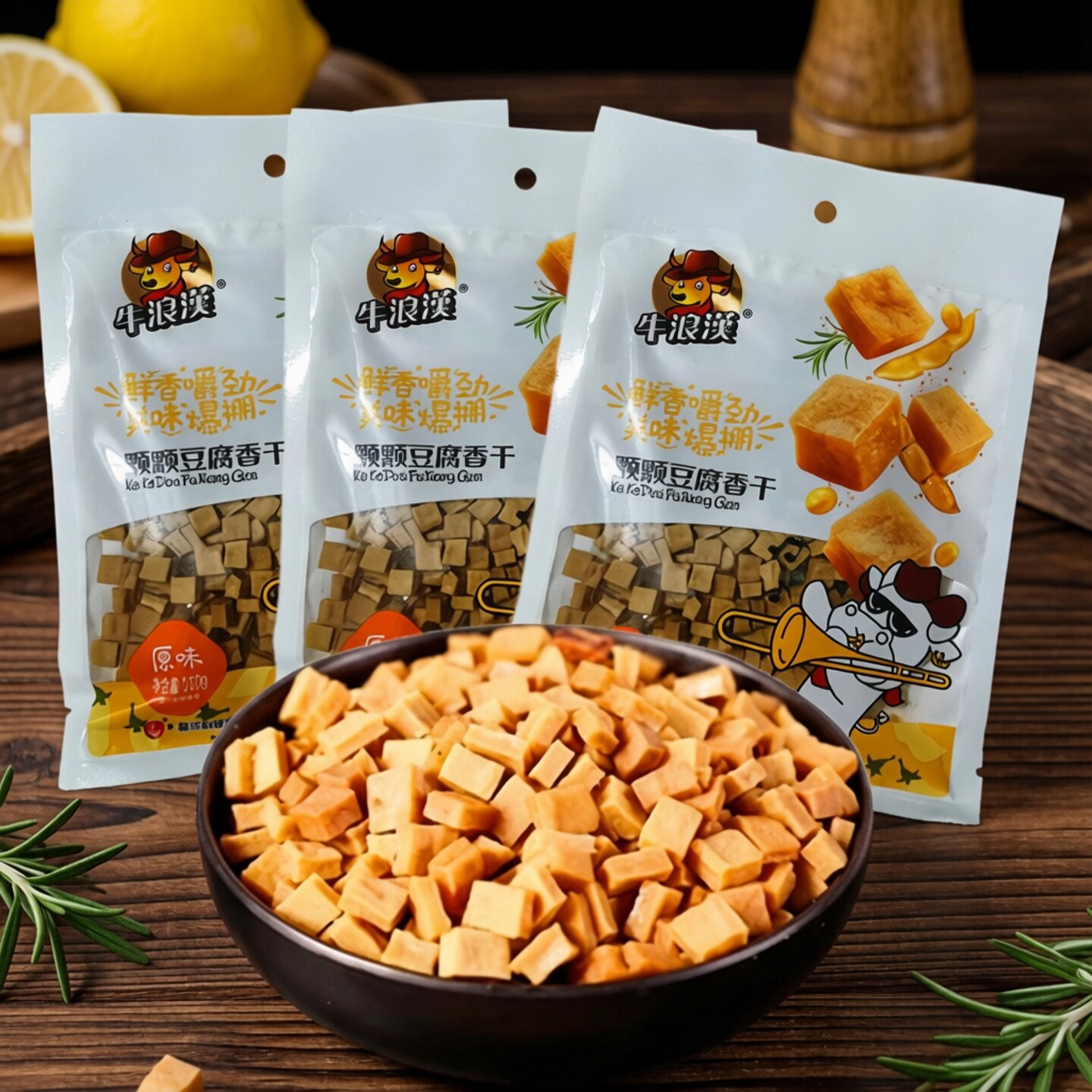 豆腐香干重庆特产小吃牛浪汉开袋即食可可香干豆腐干豆干100g袋装