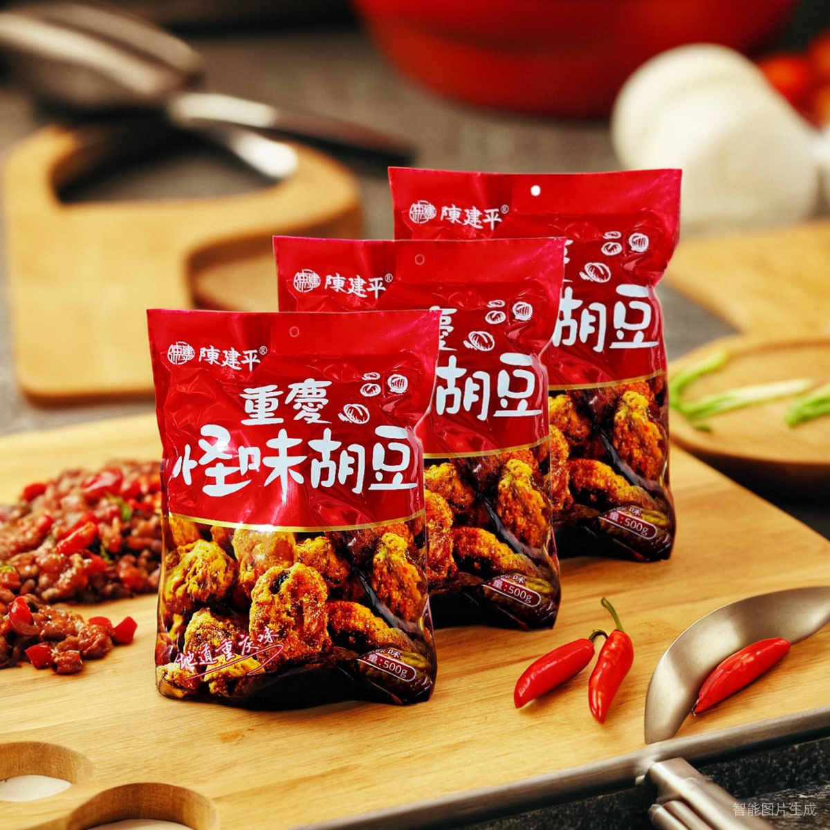 怪味胡豆陈建平重庆特产磁器口食品 500g袋装麻辣味零食回礼包邮