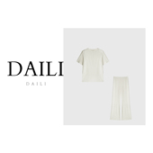 女DL2505065 套装 黛利时尚 简约百搭纯色T恤休闲裤