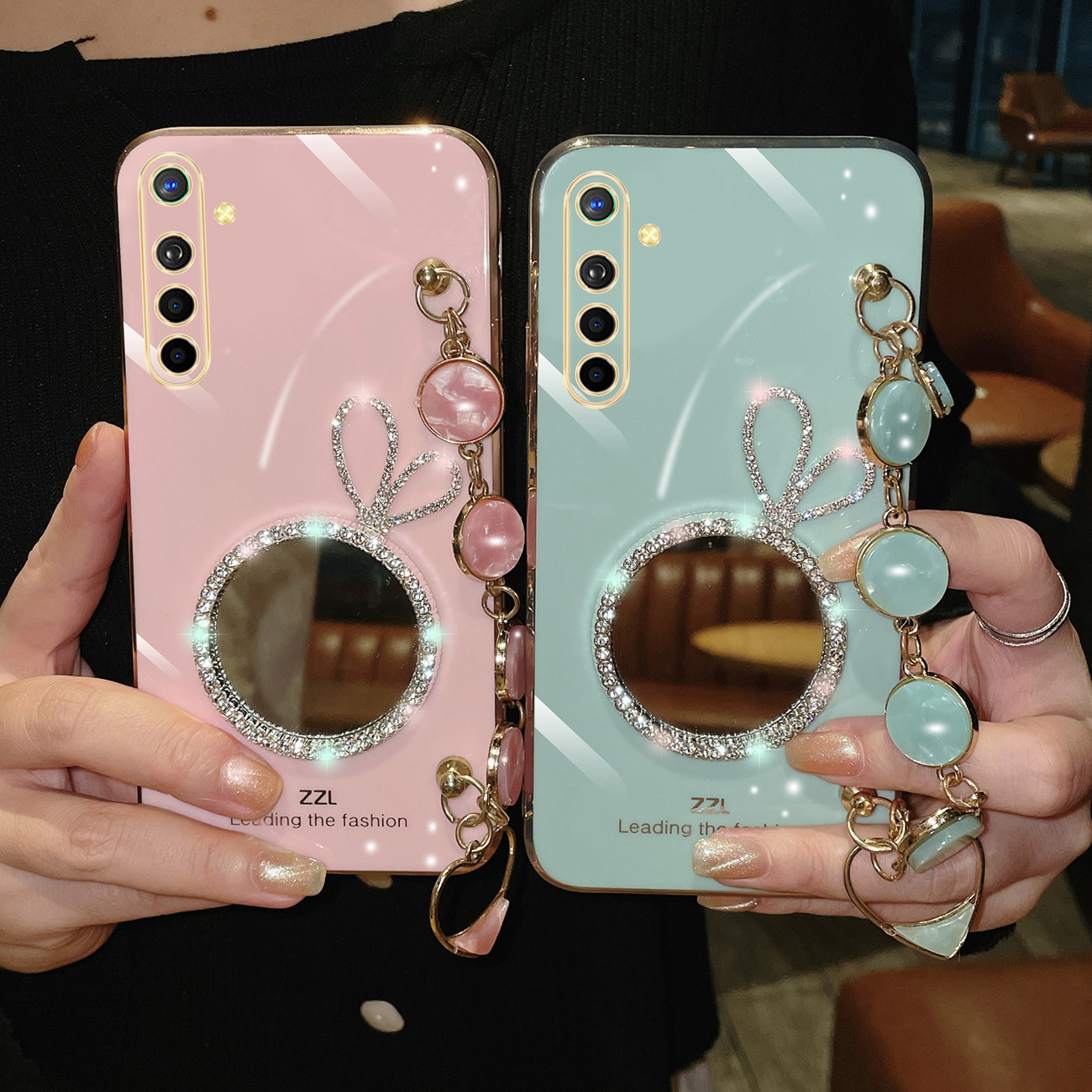 oppok5手机壳0ppok5女款网红ins新品可爱简约opop带镜子全包防摔oopp