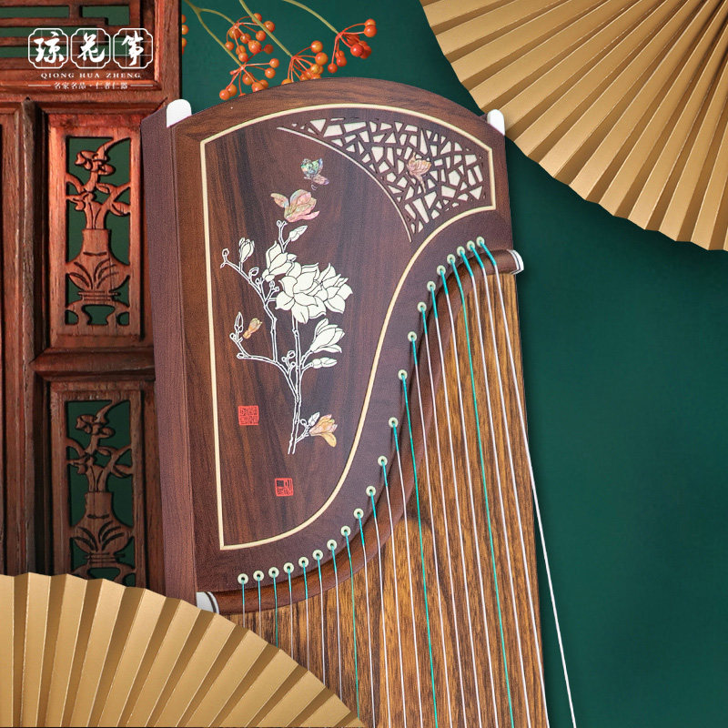 【琼花古筝】晓窗花月 专业考级演奏儿童古筝琴(底板名家刻字)