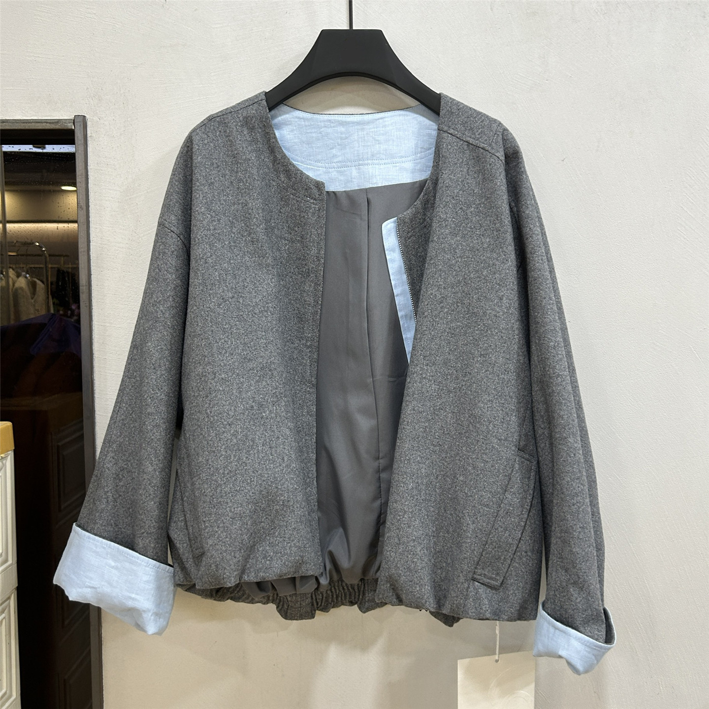 欧洲站欧货2025秋季新款时尚圆领小香风羊毛百搭短款外套女上衣,女装/女士精品,短外套,淘宝优惠券,粉丝福利购,淘宝优惠卷