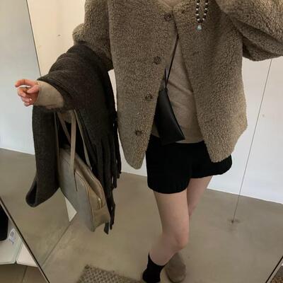 欧洲站2024冬季新款韩系皮毛一体