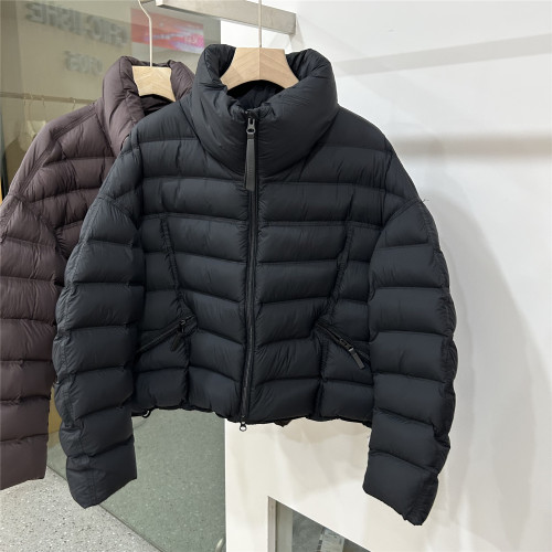 欧洲站欧货立领短款羽绒服女双拉链排骨羽绒服外套宽松舒适保暖