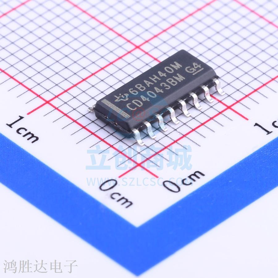4000系列逻辑芯片 CD4043BDR SOIC-16 CMOS 四路或非 R/S 锁存器