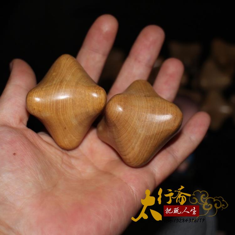 把玩球手握球老人健身球天然香樟木按摩球六角手球木质球实木球