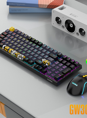 先马GW3000机械键盘游戏电竞专用鼠标套装青黑茶红轴电脑台式有线