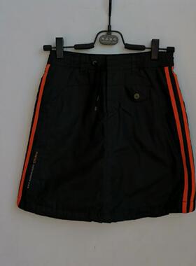 韩国品牌童装黑色夹棉短裙女童半身裙120