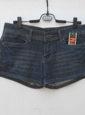 春夏新款深蓝色牛仔短裙女装热裤牛仔裤155-160CM