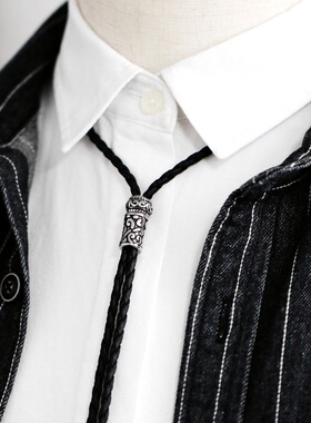 新款时尚复古简约个性休闲几何毛衣链皮绳长项链男女衬衫配饰领带