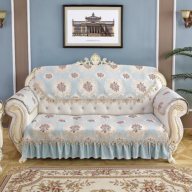 欧式真皮组合沙发垫后背套罩开口靠背巾四季通用沙发坐垫防滑全包