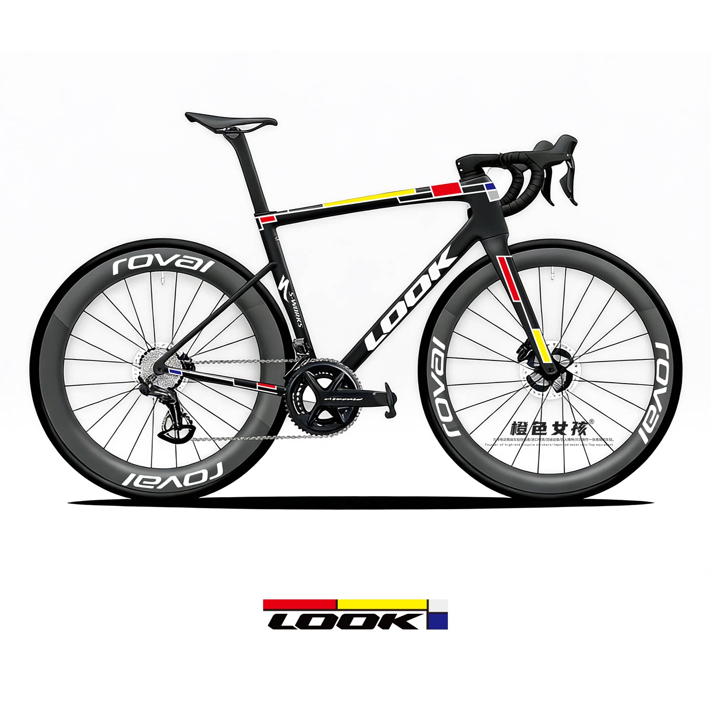 公路自行车LOOK涂装贴纸拉花轮圈个性装饰版画拉花车队改装划痕贴