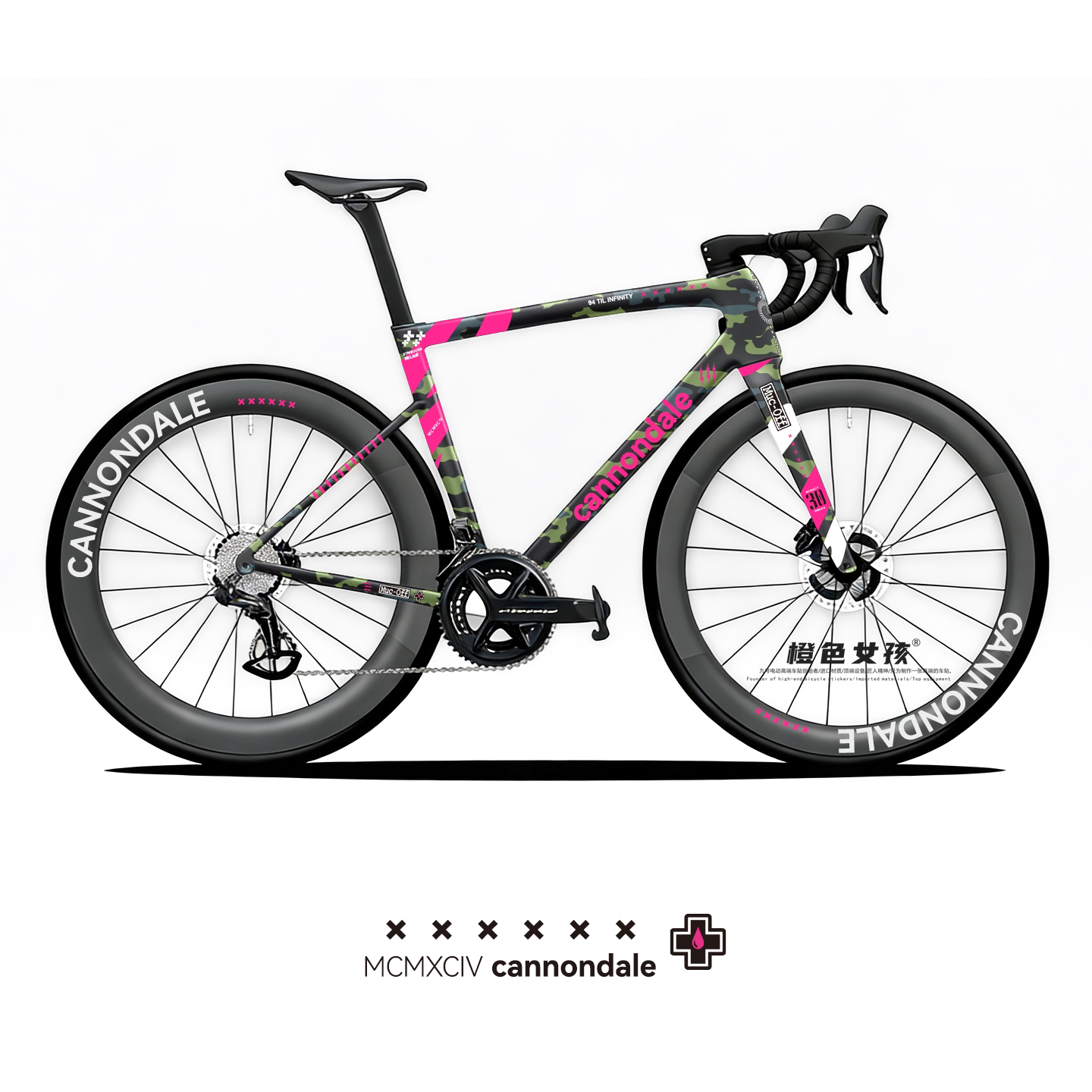 适用于闪电捷安特崔克美利达公路自行车贴纸涂装轮圈贴迷彩个性贴