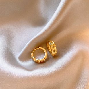 秋冬金色钱币圈圈耳环女精致小巧耳钉2025新款爆款高级感轻奢耳饰