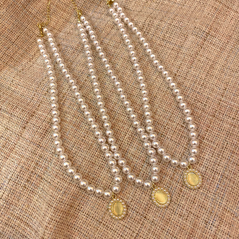 珍珠项链猫眼石锁骨链伊茵锁骨链