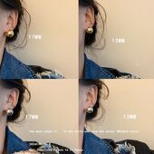 韩国fever同款 金属圆球耳扣耳环女气质高级感耳钉2025年新款 耳饰