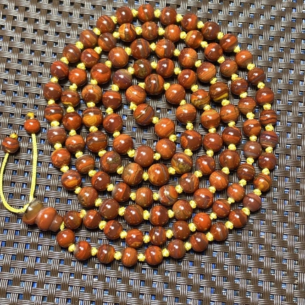 天然战国红玛瑙塔链多圈手链项链108直径7毫米一物一图鸡油黄大湾