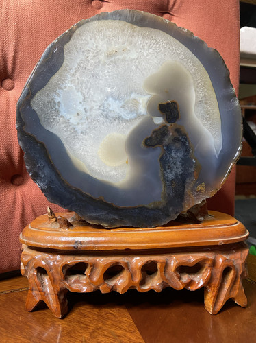 玛瑙摆件象形旗袍美女古香古色奇石摆件收藏精品巴西难得一件