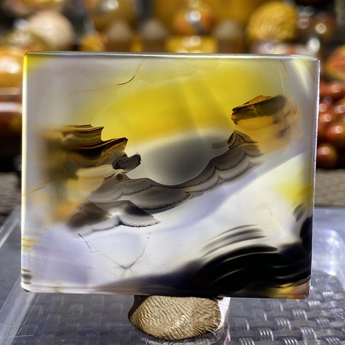 玛瑙玉髓山水挂件高冰玛瑙吊坠无事牌一物一图收藏精品意境风景