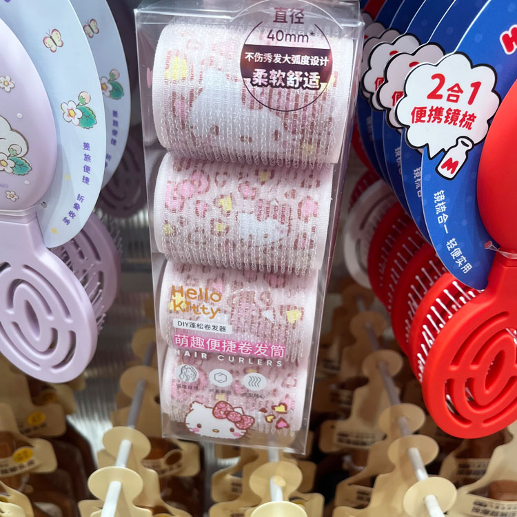 名创优品三丽鸥粉豹纹萌趣卷发筒图片
