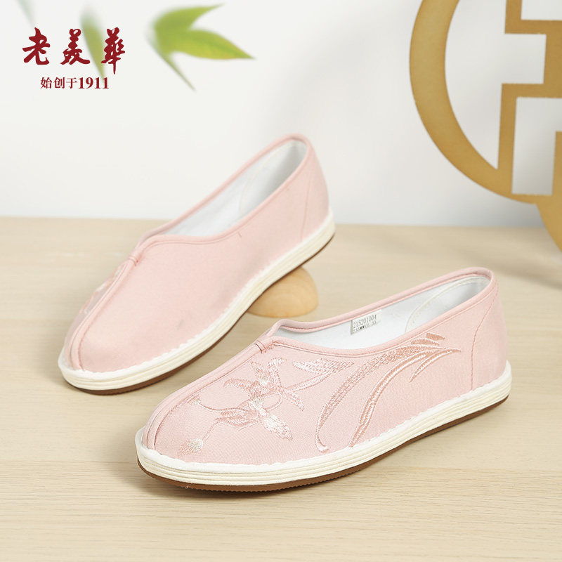 老北京布鞋女千层底绣花鞋帆布鞋汉服鞋中国风复古平底浅口女单鞋