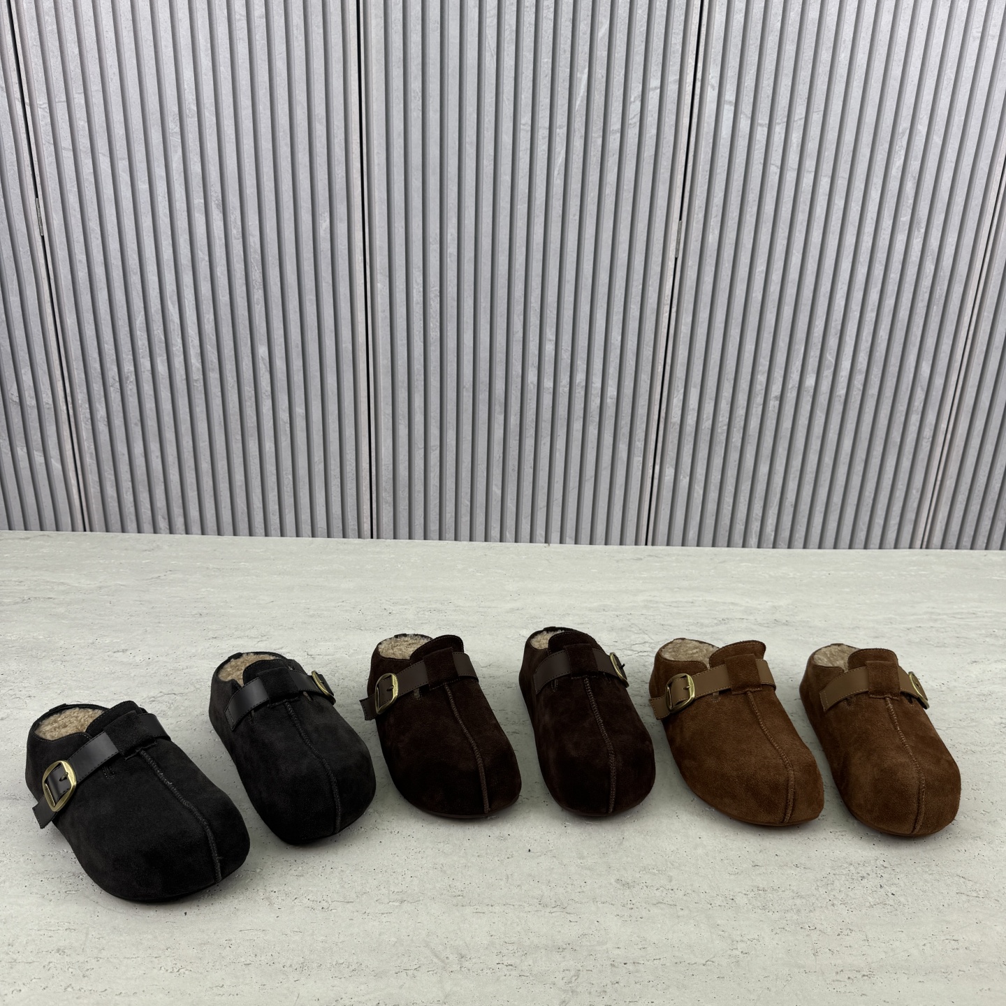 厚底半拖鞋懒人加绒羊毛勃肯鞋潮