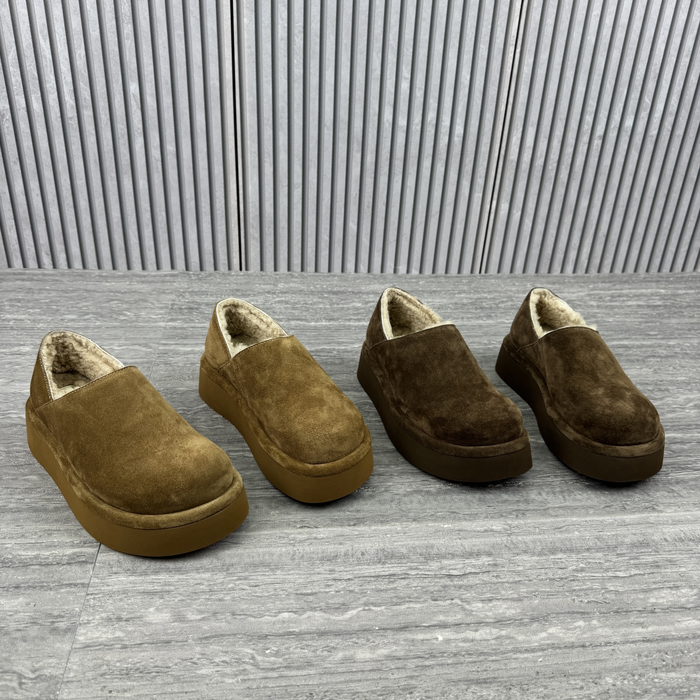 厚底松糕底加绒羊毛乐福鞋勃肯鞋