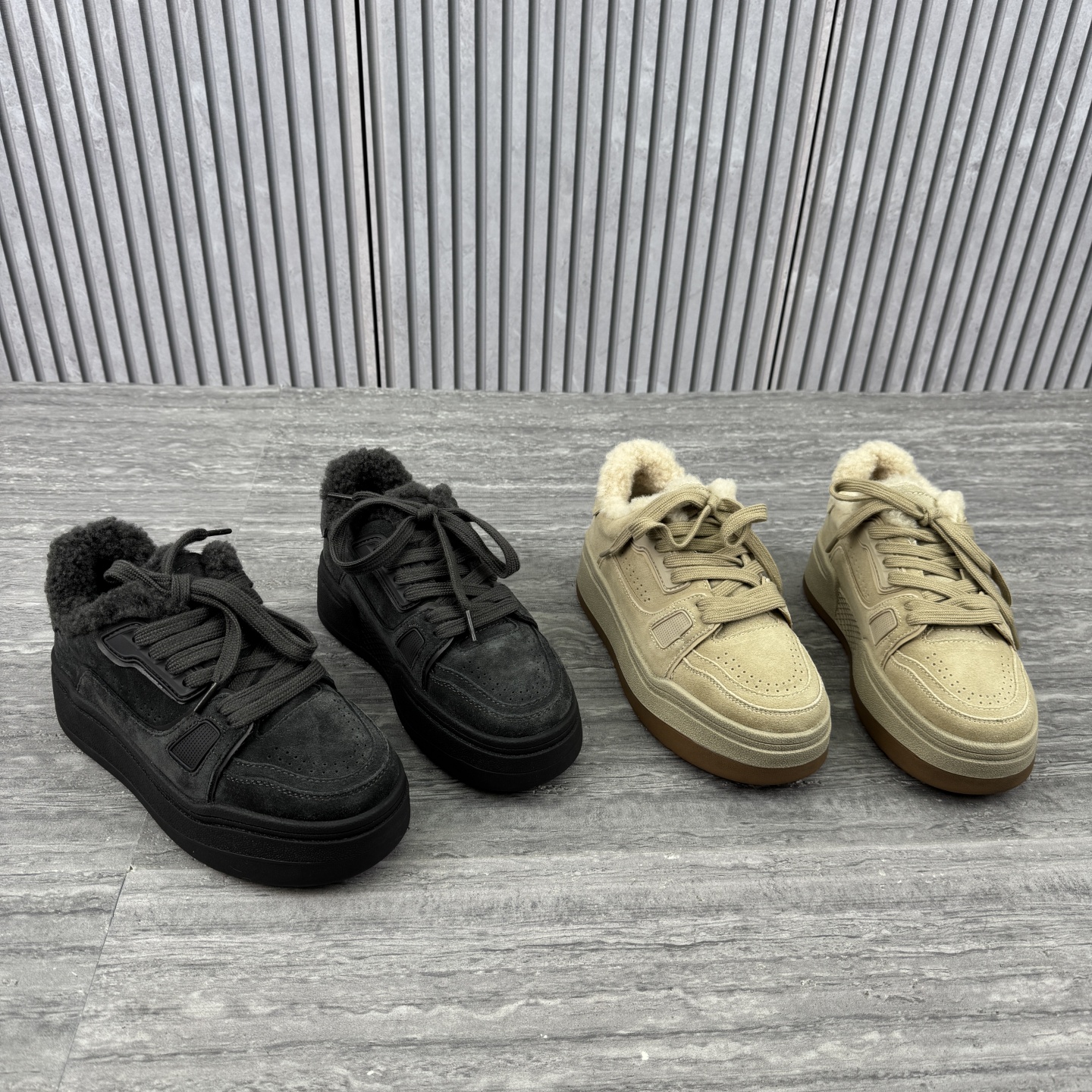 中跟厚底松糕鞋加绒运动休闲鞋潮