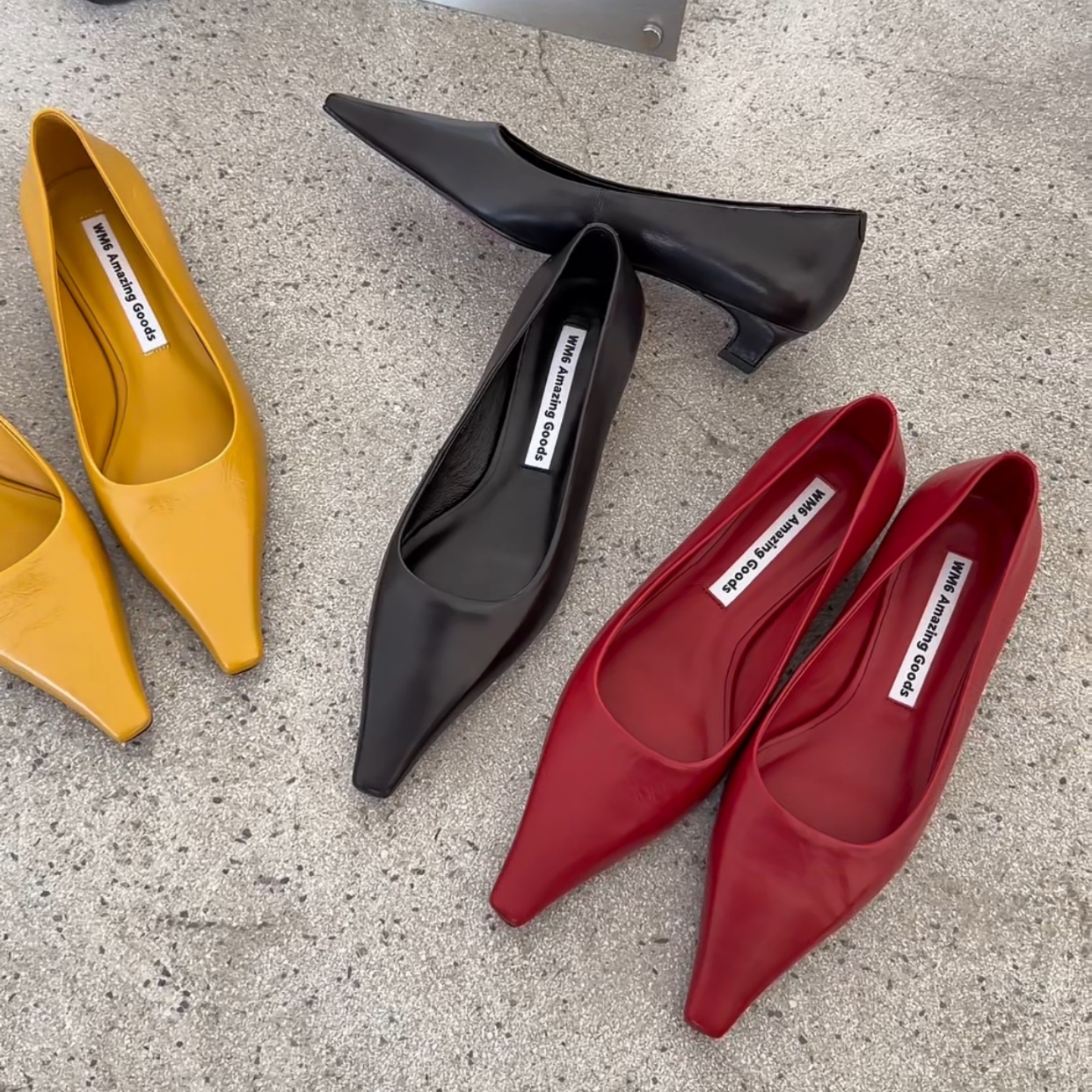 WM6真皮女鞋2026春季新款细跟方头浅口单鞋欧货欧洲站气质高跟鞋