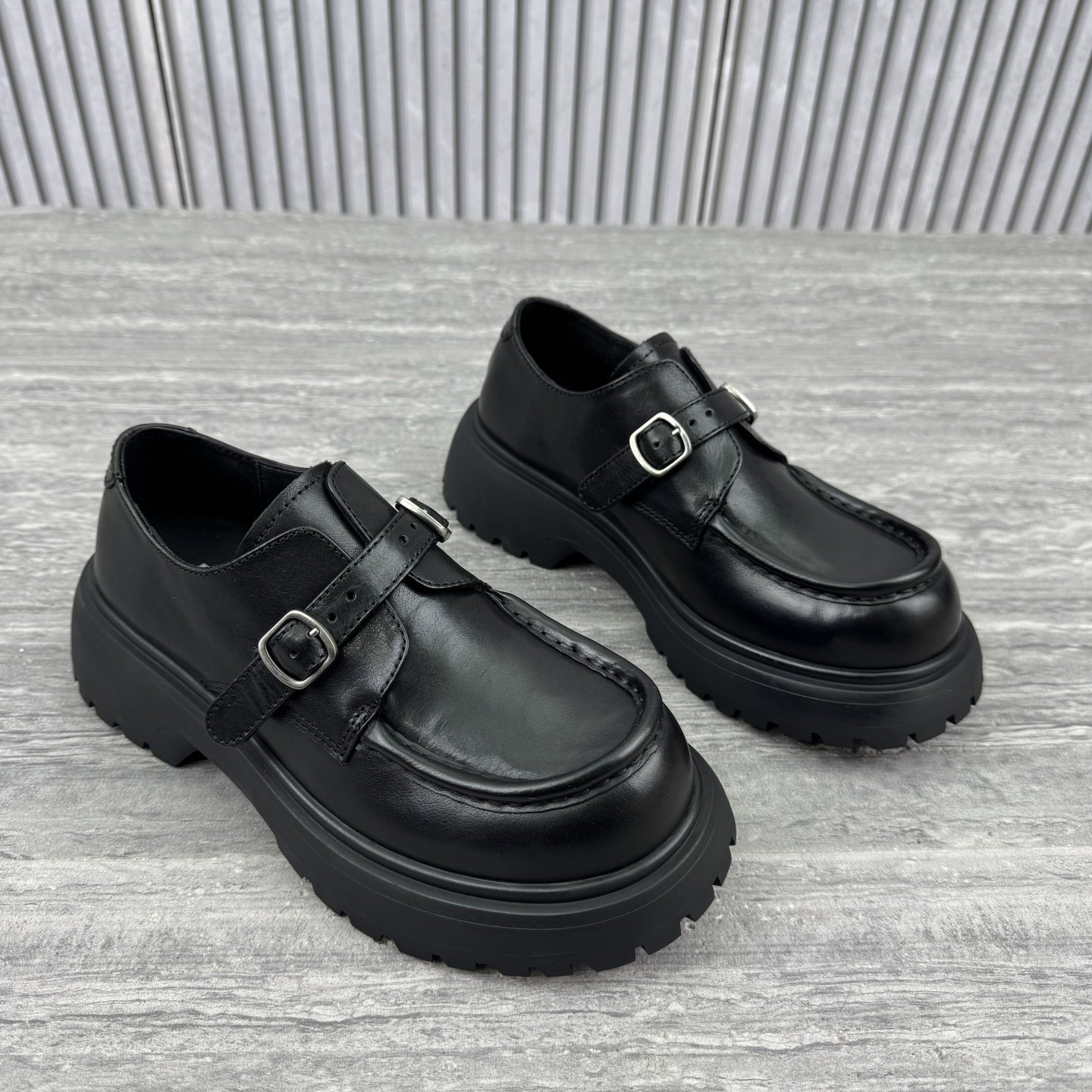 欧货欧洲站英伦风厚底乐福鞋女2026春季新款双扣带松糕底时尚皮鞋,女鞋,乐福鞋（豆豆鞋）,淘宝优惠券,粉丝福利购,淘宝优惠卷